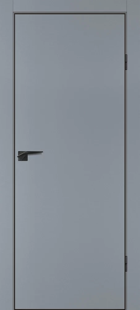 Фото Межкомнатная дверь P-1 кромка ABS черная c 4-х ст. Серый матовый
