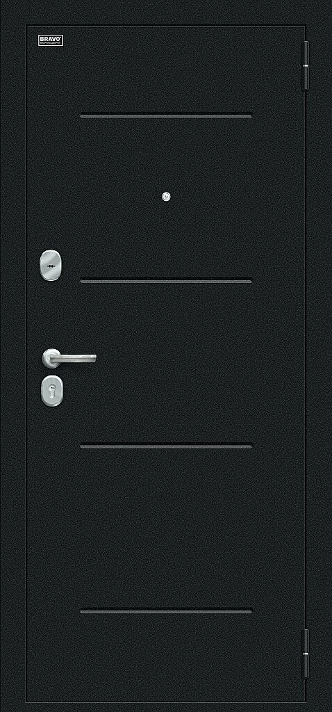 Фото Входная дверь Лайн Букле черное/Slate Art BR4634 внешняя сторона