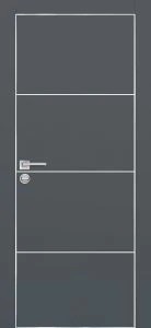 Межкомнатная дверь PX-2  AL кромка с 4-х ст. Графит матовый