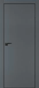 Межкомнатная дверь P-1 кромка ABS черная c 4-х ст. Графит матовый