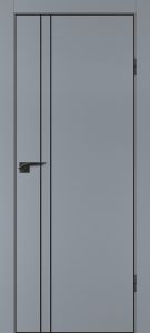 Межкомнатная дверь P-20  черный молдинг PET,  кромка ABS черная c 4-х ст. Серый матовый